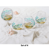 Schooling Fishes Stemless 21oz Wine Glasses – Set of 4