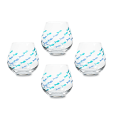 Schooling Fishes Stemless 21oz Wine Glasses – Set of 4