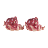 Hand Painted Ceramic Octopus Salt & Pepper Set – Red or Blue