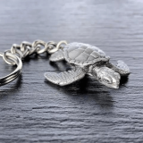 Marine Life Pewter Keychains – Sea Turtle or Whale Tail