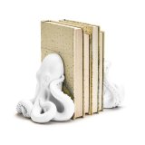 Clever Octopus Bookend Set – Cast in Off White Resin