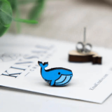 Handmade Carved Wood Earrings – Choose from Several Ocean Animals