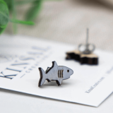 Handmade Carved Wood Earrings – Choose from Several Ocean Animals