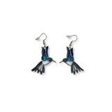 Dangling Hummingbird Enamel Earrings – Gold-tone or Silver-tone