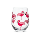 A Flock of Flamingos Stemless 16oz Wine Glasses – Set of 4