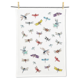 Printed Linen Tea Towels – Dragonflies, Monarch, or Hummingbirds