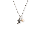 Sterling Silver Coral Branch Charm Necklace with Freshwater Pearl (old sku – selling as a set now)