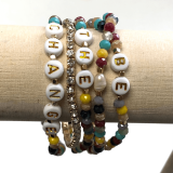 ‘Be The Change’ Beaded Concert Bracelet Stack –  5pc Set