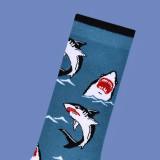 Jaws Great White Shark Socks – Contrast Heel & Toe – Women